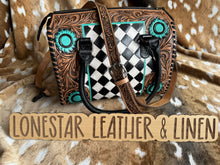 Load image into Gallery viewer, Astrid Checkered Concho Speedy Crossbody Purse
