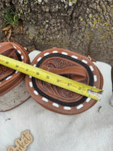 Load image into Gallery viewer, Cowhide &amp; Tooled Leather Cosmetic Jewelry Cases
