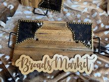 Load image into Gallery viewer, Reclaimed Rail Road Cowhide Studded Trays
