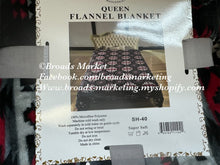 Load image into Gallery viewer, Queen Obsidian Black &amp; Red Plush Blanket
