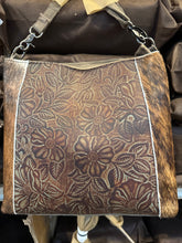 Load image into Gallery viewer, BA2826 Center Floral Tooled Cowhide Handbag
