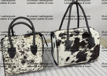 Load image into Gallery viewer, Full Cowhide Black Leather Speedy Purse

