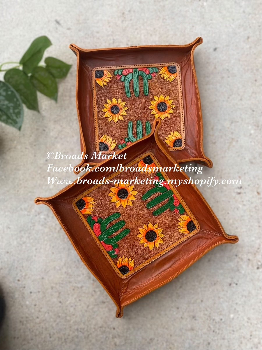 Tooled Leather Bowls