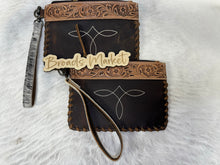 Load image into Gallery viewer, Bootstitch Cowhide &amp; Distressed Leather Wristlet
