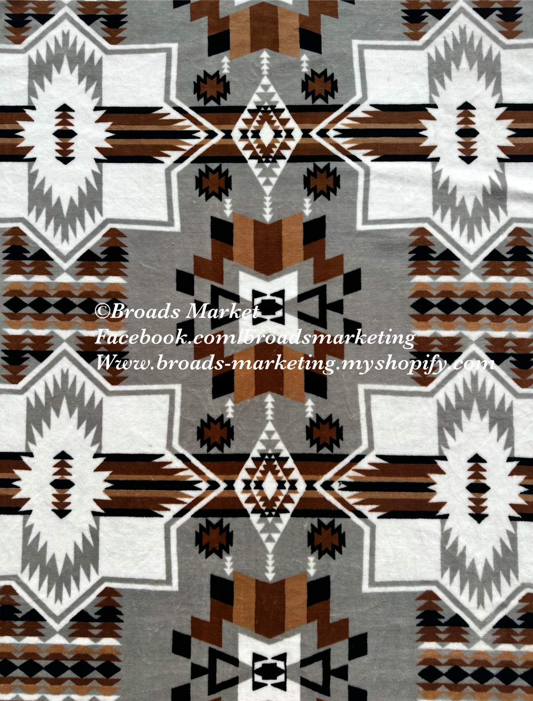 Brown & Grey Quinn Aztec Super Plush Blanket