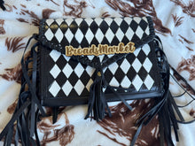 Load image into Gallery viewer, Checkered Fringe Crossbody Purse
