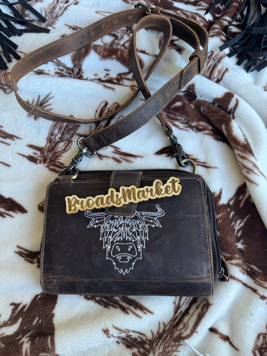 Highland Cow Wallet Crossbody Purse