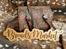 Load image into Gallery viewer, Turquoise Tooled Speedy Crossbody Purse
