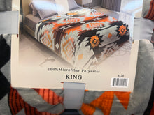 Load image into Gallery viewer, Mandarin Grey &amp; Orange Aztec A28 Super Plush Blanket

