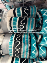 Load image into Gallery viewer, Josh Teal &amp; Black Aztec Super Plush Blanket
