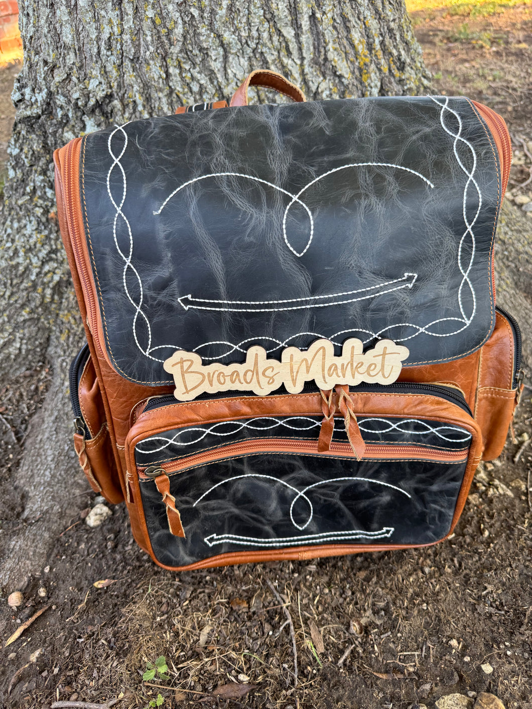 Distressed Leather Backpack