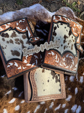 Load image into Gallery viewer, Cowhide &amp; Tooled Leather Bible Book Covers
