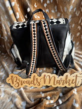 Load image into Gallery viewer, Checkered Silver Plated Thunderbird Cowhide Backpack

