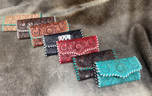 Load image into Gallery viewer, Stitched Tooled Leather Wallets

