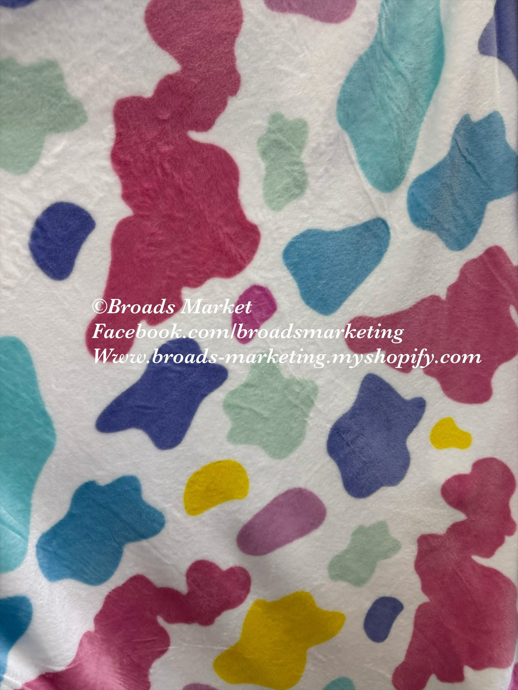 Rainbow Multi Colored Cow Print Blankets