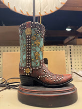 Load image into Gallery viewer, RA1072 Teal Studded Boot Vase
