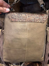 Load image into Gallery viewer, Cowhide Tooled Flap Crossbody Purse
