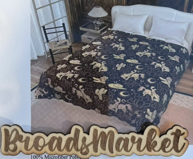 Brown Western Luke Super Plush Blanket S13