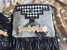 Load image into Gallery viewer, Checkered Turquoise Stone Crossbody Purse
