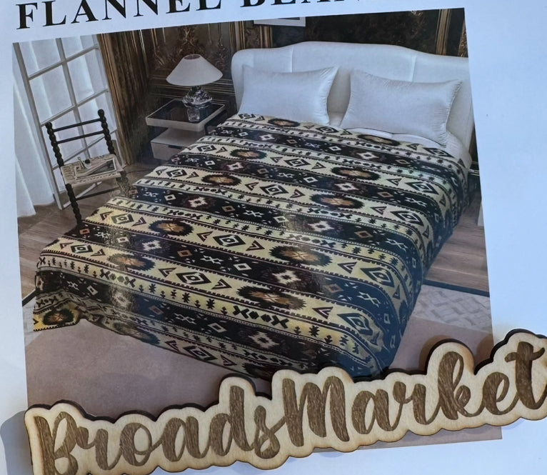 Beige Burgundy Aztec Renee Super Plush Blanket