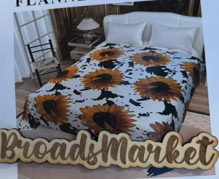 Sunflower Cow Super Plush Blanket S15