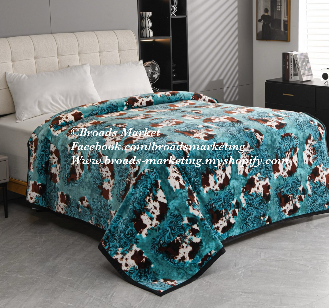Turquoise Tooled Super Plush Blanket