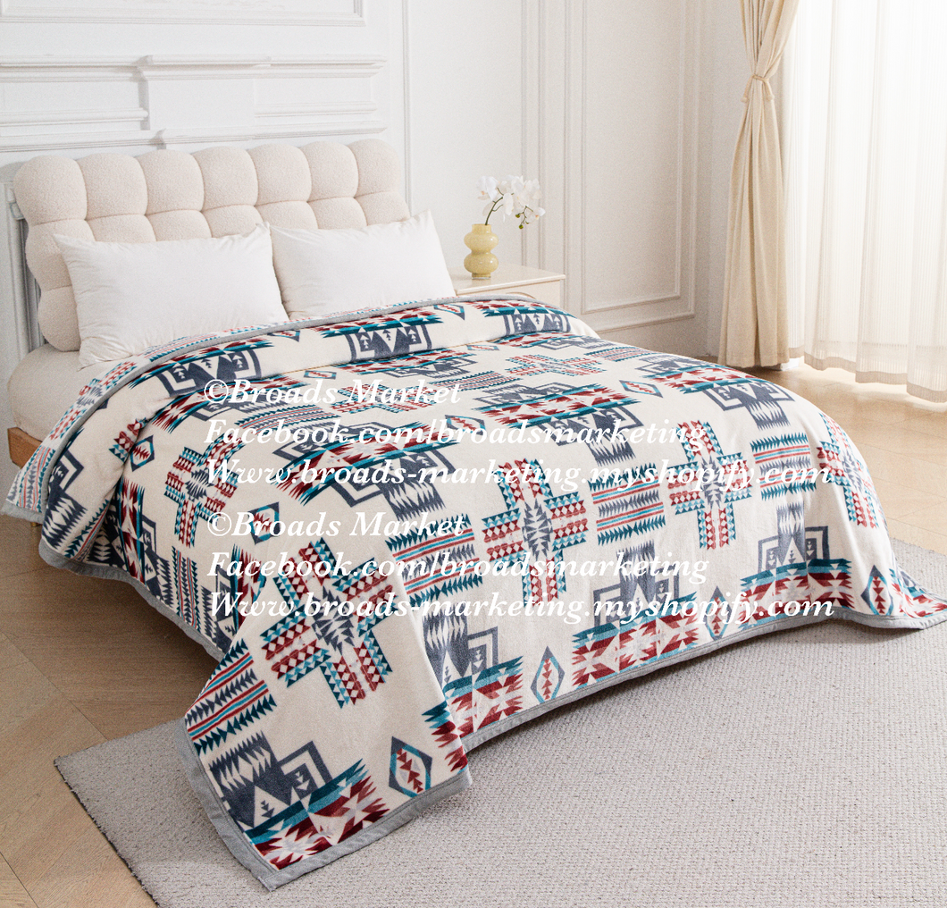 Mack White Crosses Super Plush Blanket