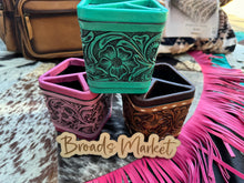 Load image into Gallery viewer, Tooled Leather Cowhide Cups
