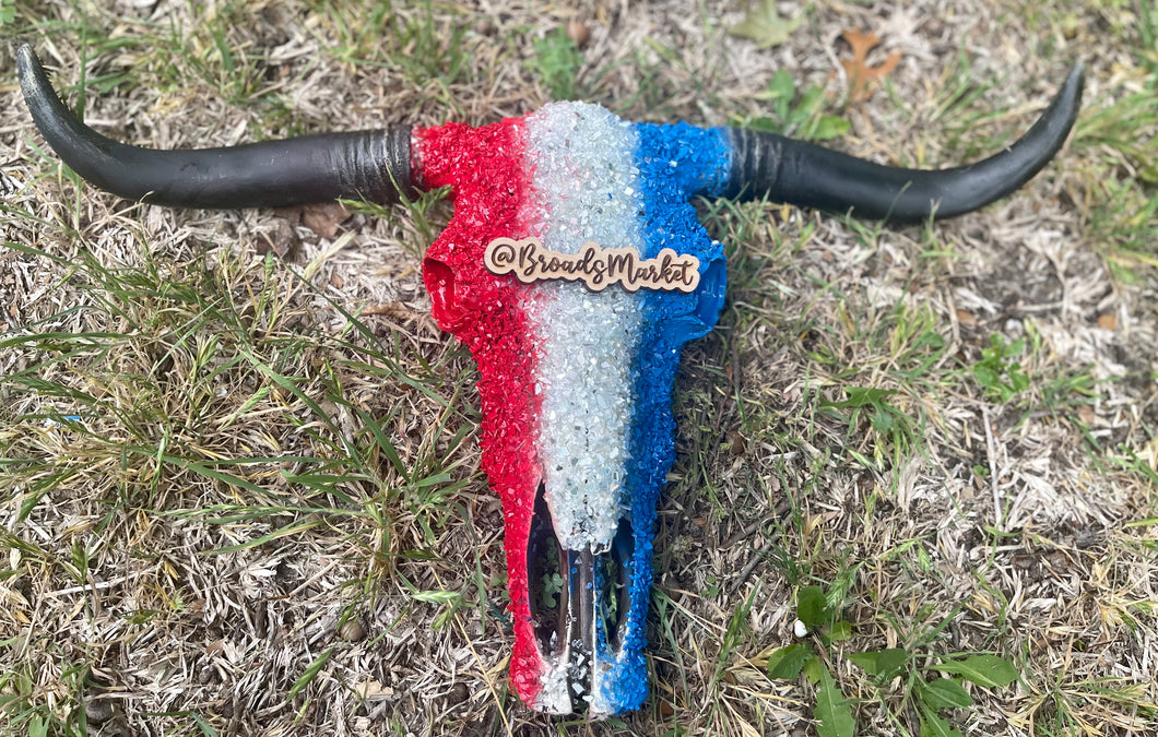 ‘Merica Red White & Blue Patriotic Cowskull