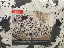 Load image into Gallery viewer, 6 Piece Plush Cow Print Bedding Set
