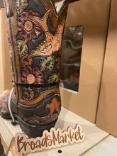 Load image into Gallery viewer, Brown Floral Boot Vase
