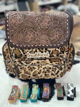 Load image into Gallery viewer, Cheetah Tooled Cowhide Backpack
