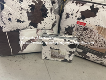 Load image into Gallery viewer, 6 Piece Plush Cow Print Bedding Set
