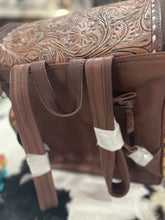 Load image into Gallery viewer, Cheetah Tooled Cowhide Backpack
