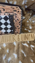 Load and play video in Gallery viewer, Victoria Checkered Tooled Speedy Crossbody Purse &amp; Wallet
