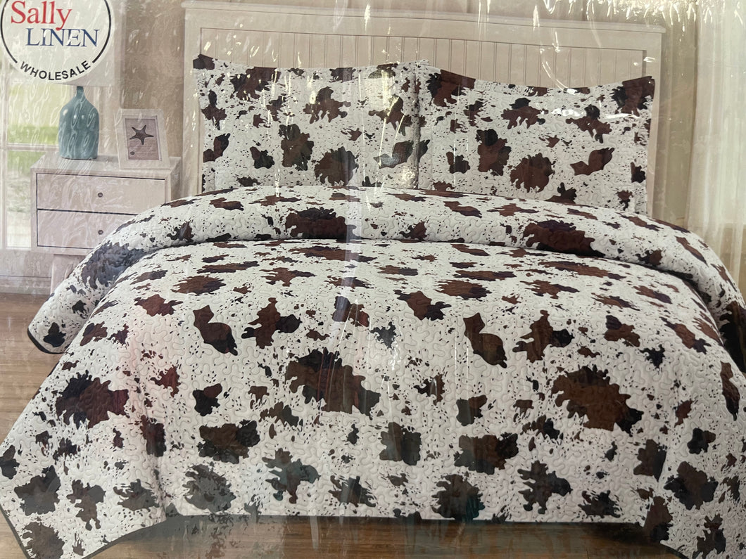 Cow Print Reversible Bedding Set