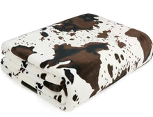 Load image into Gallery viewer, Cow Print Blanket Super Plush 60x80”
