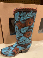 Load image into Gallery viewer, Blue Floral Cowboy Boot Vase
