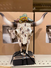 Load image into Gallery viewer, Cowskull Sunflower Cactus Statue
