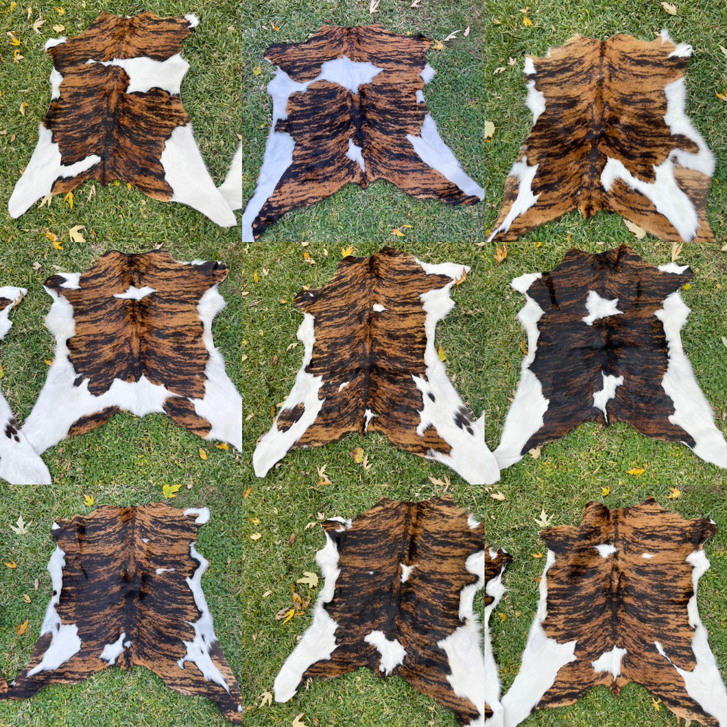 Tricolor Brindle Calf Cowhide Rugs