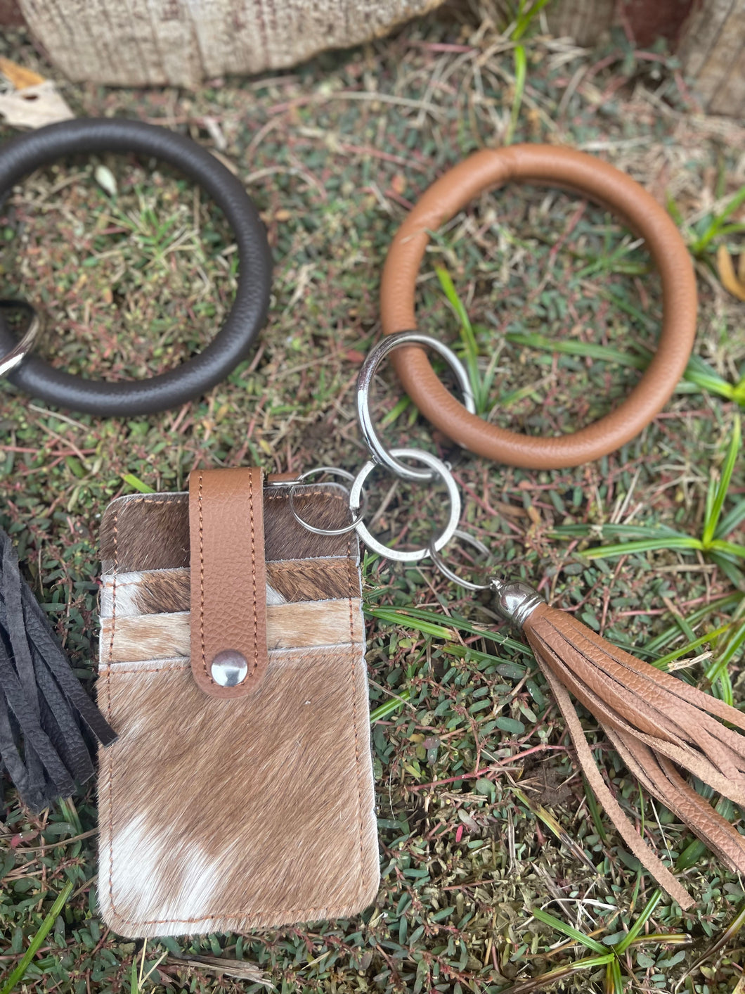 Cowhide Wristlet Card Holders