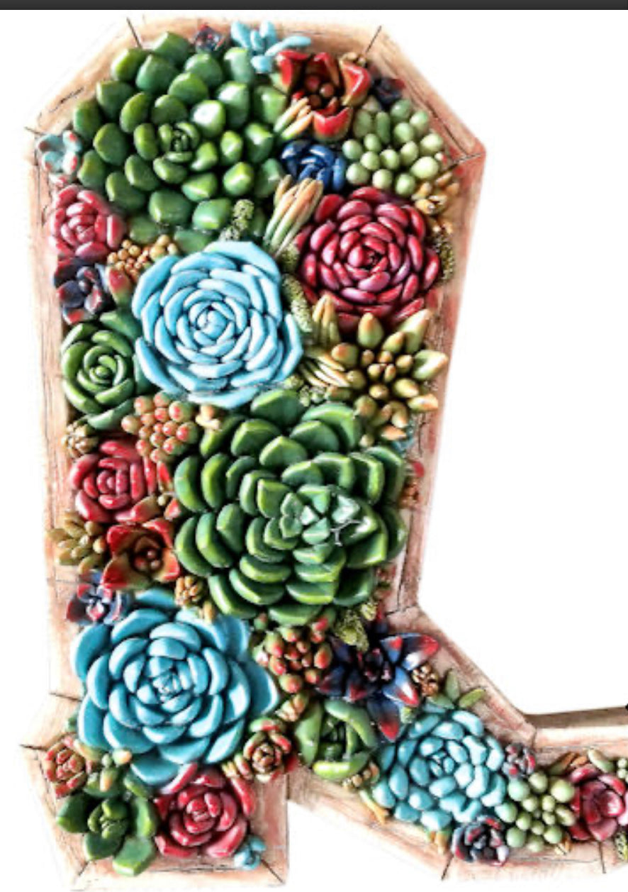 Succulent Boot Wall Decor