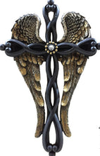 Load image into Gallery viewer, Black Twisted Angel Wing Cross
