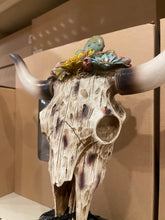 Load image into Gallery viewer, Cowskull Sunflower Cactus Statue
