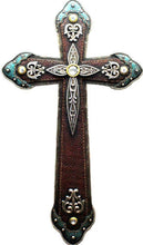 Load image into Gallery viewer, Western Turqouise Silver Studded Cross
