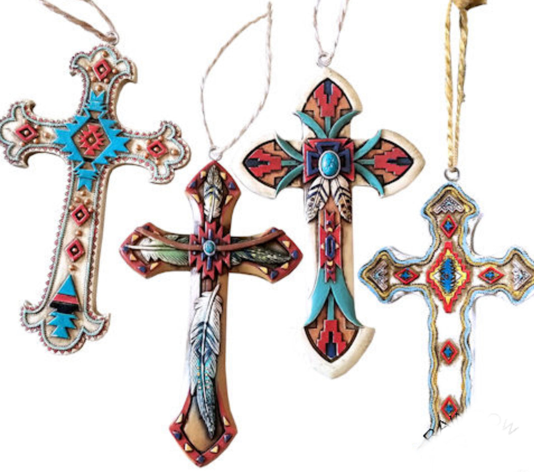 Western Aztec Cross Ornaments