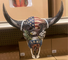 Load image into Gallery viewer, Army Eagle Cowskull Wall Decor
