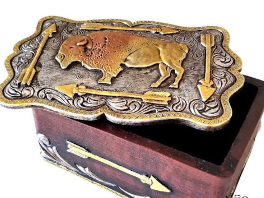 Buffalo Jewelry Trinket Box