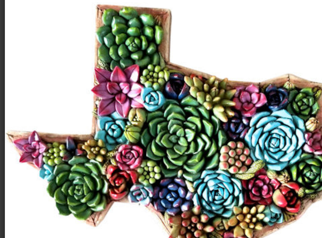 Texas Succulent Cactus Wall Decor