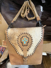 Load image into Gallery viewer, Cowhide Turquoise Stone Crossbody
